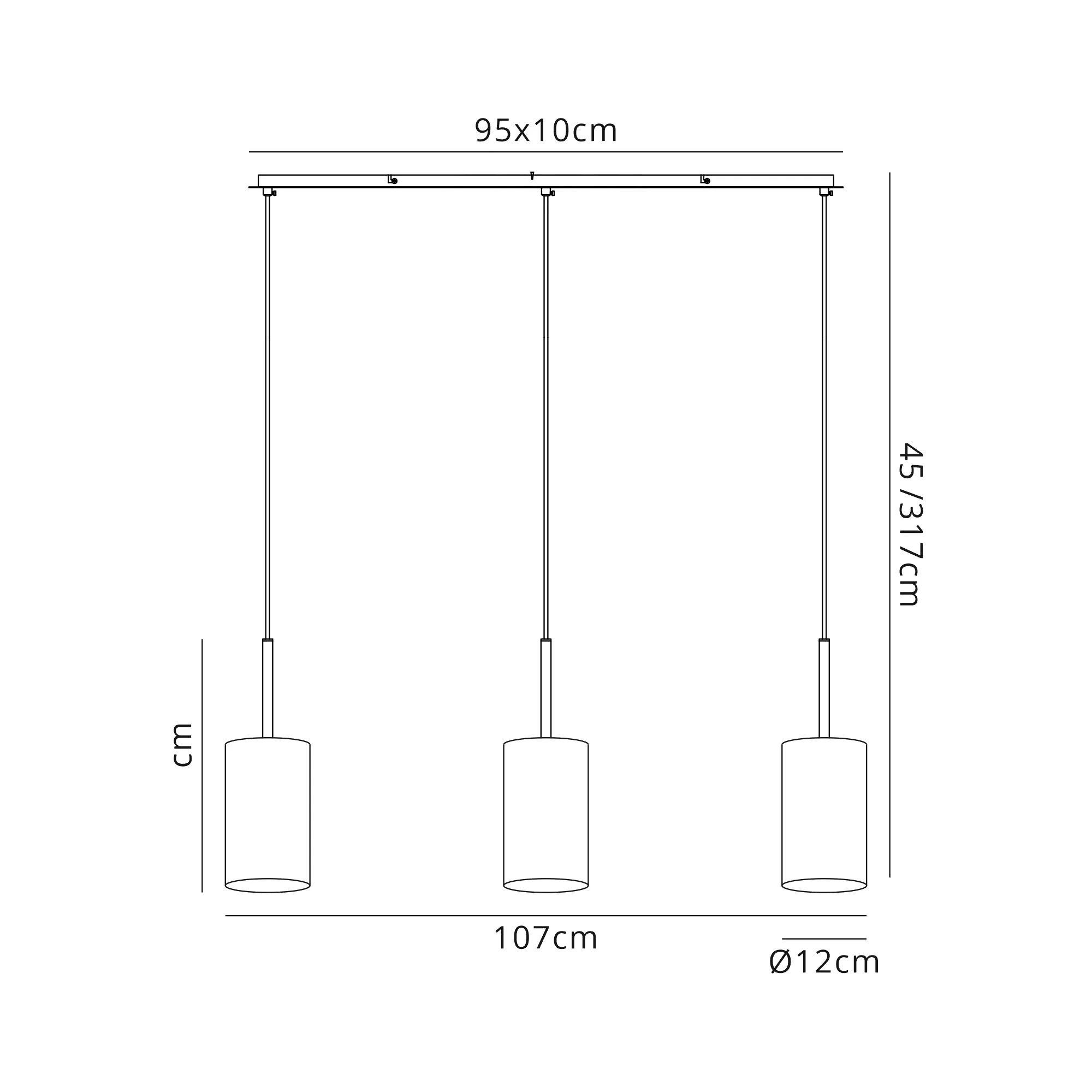 Baymont 12cm Shade 3 Light Pendant Polished Chrome; Ivory Pearl DK0764  Deco Baymont CH IV